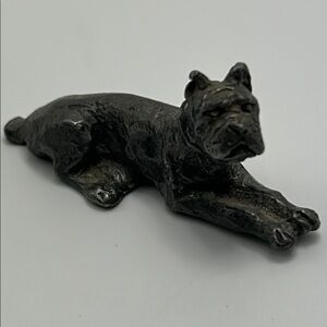 Vintage 1981 Pewter Bulldog Figurine Miniature  1.75 Inches Bull Dog